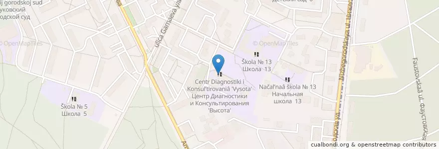 Mapa de ubicacion de Центр Диагностики и Консультирования 'Высота' en Russia, Central Federal District, Moscow Oblast, Ramensky District, Zhukovsky.