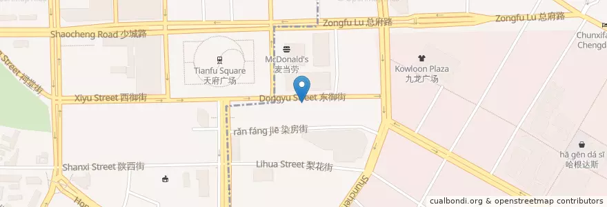 Mapa de ubicacion de 澳大利亚驻成都总领事馆 en 中国, 四川省, 成都市, 盐市口街道 (Yanshikou).