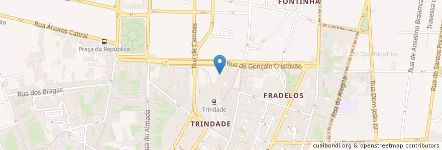 Mapa de ubicacion de JN / TSF en 葡萄牙, 北部大區, Área Metropolitana Do Porto, Porto, Porto, Cedofeita, Santo Ildefonso, Sé, Miragaia, São Nicolau E Vitória.