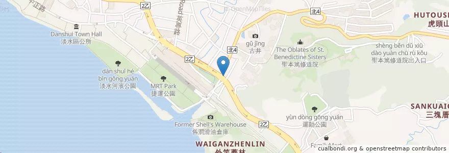 Mapa de ubicacion de 永和豆漿 en Taïwan, Nouveau Taipei, Tamsui.