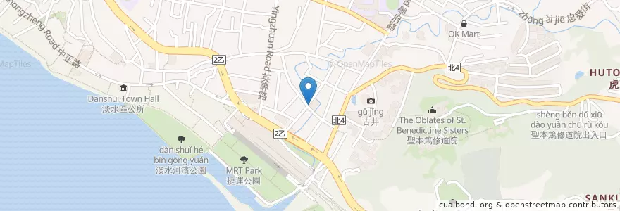 Mapa de ubicacion de 香媽媽臭豆腐 en Taiwán, Nuevo Taipéi, 淡水區.