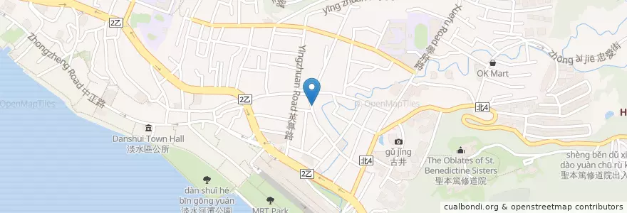 Mapa de ubicacion de 佳郁涼麵 en Taiwan, 新北市, 淡水區.
