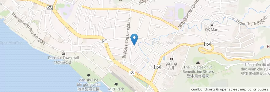 Mapa de ubicacion de 金仙魚丸店 en Тайвань, Новый Тайбэй, 淡水區.