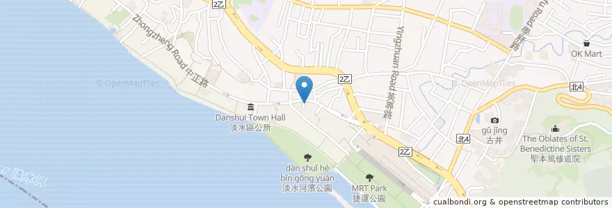 Mapa de ubicacion de Guanzong Temple en Taiwan, New Taipei, Tamsui District.