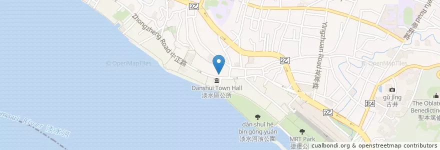 Mapa de ubicacion de 嘉筵小吃店 en تایوان, 新北市, 淡水區.