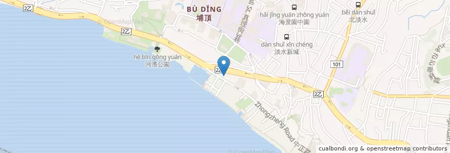 Mapa de ubicacion de 義麵工坊 en Taiwan, Neu-Taipeh, Tamsui.