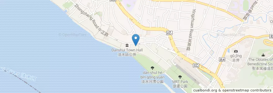 Mapa de ubicacion de Tasty 西堤牛排 en 臺灣, 新北市, 淡水區.