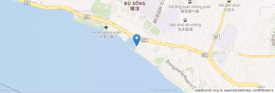 Mapa de ubicacion de 天使熱愛的生活 en Tayvan, 新北市, 淡水區.
