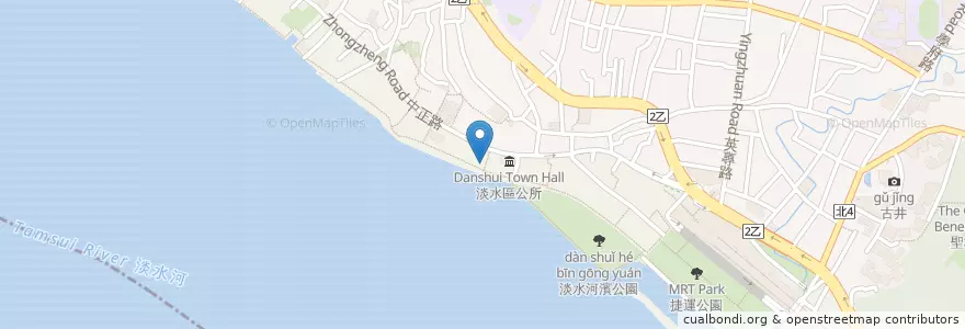 Mapa de ubicacion de 阿媽的酸梅湯 en 臺灣, 新北市, 淡水區.