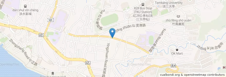 Mapa de ubicacion de 饞鬥鍋物 en 台湾, 新北市, 淡水区.
