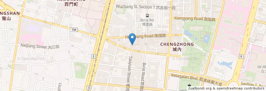 Mapa de ubicacion de 老王記牛肉麵 en Taiwan, 新北市, Taipei, 萬華區, 中正區.