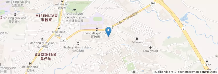 Mapa de ubicacion de The Pizza en Taiwan, Nuova Taipei, Distretto Di Tamsui.