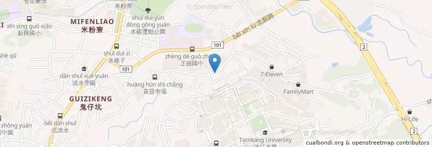 Mapa de ubicacion de 晶淳快餐店 en Taïwan, Nouveau Taipei, Tamsui.
