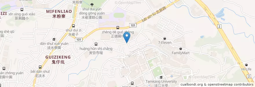 Mapa de ubicacion de 川霸子麻辣燙 en Тайвань, Новый Тайбэй, 淡水區.