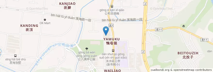Mapa de ubicacion de 定食8 en تایوان, 新北市, 淡水區.