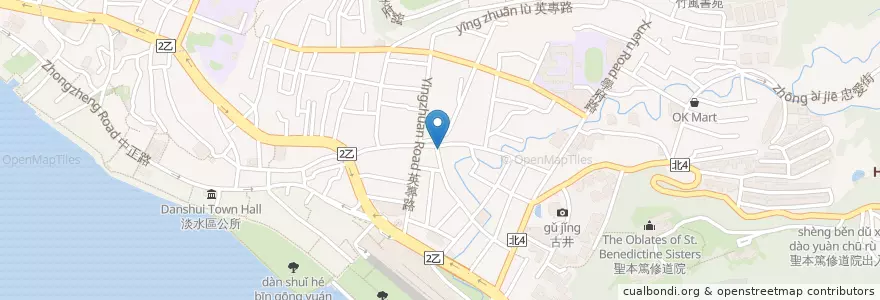 Mapa de ubicacion de 淡水一信 en Taiwan, 新北市, 淡水區.