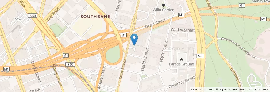 Mapa de ubicacion de Malthouse Bar/Cafe en 오스트레일리아, Victoria, City Of Melbourne.