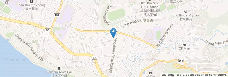 Mapa de ubicacion de 歡樂牛排 en 台湾, 新北市, 淡水区.