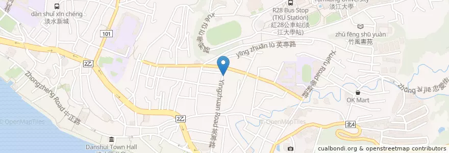 Mapa de ubicacion de 胡記牛肉麵水餃 en 臺灣, 新北市, 淡水區.