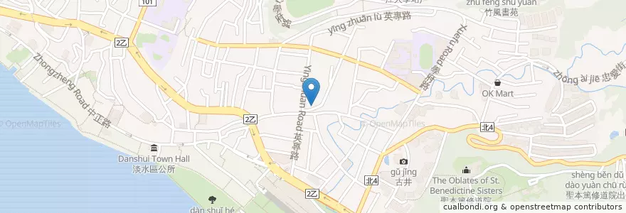 Mapa de ubicacion de 原串居酒屋 en Тайвань, Новый Тайбэй, 淡水區.