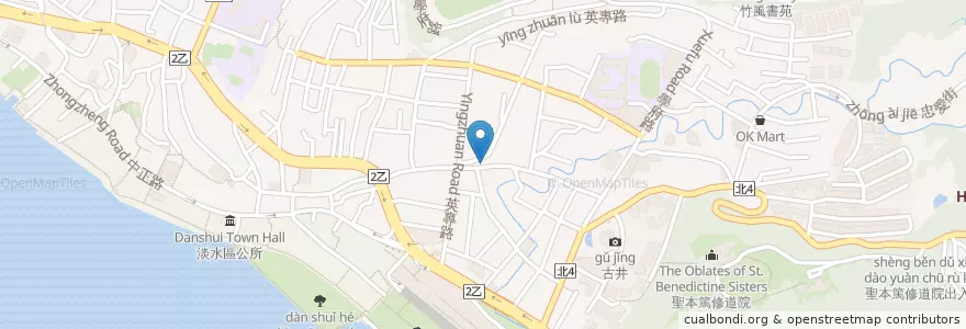 Mapa de ubicacion de 正宗牛肉麵水餃 en 타이완, 신베이 시, 단수이 구.