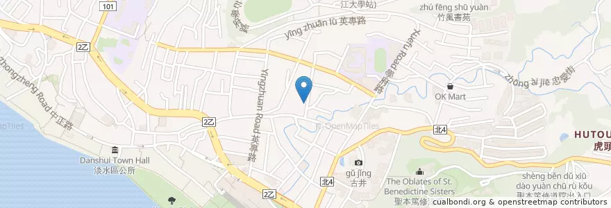 Mapa de ubicacion de 淡水經濟小吃 en 타이완, 신베이 시, 단수이 구.
