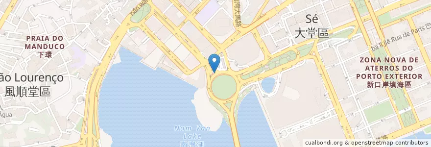 Mapa de ubicacion de 亞馬喇前地 Praça Ferreira Amaral. en China, Macau, Guangdong, Municipality Of Macau, Zhuhai City, Xiangzhou District.
