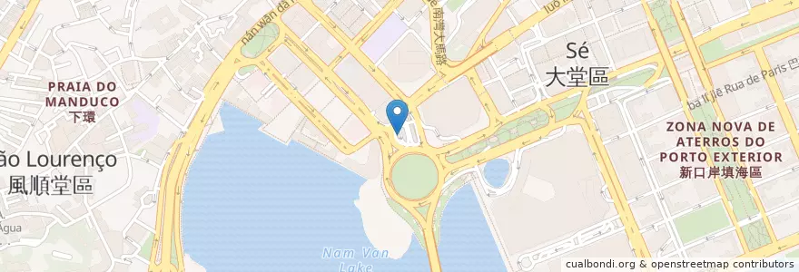 Mapa de ubicacion de 亞馬喇前地 Praça Ferreira Amaral. en 중국, 마카오, 광둥성, 마카오 시, 珠海市, 香洲区.