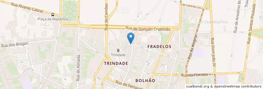 Mapa de ubicacion de D. Quixote en Portugal, Norte, Área Metropolitana Do Porto, Porto, Porto, Cedofeita, Santo Ildefonso, Sé, Miragaia, São Nicolau E Vitória.