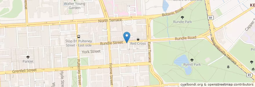 Mapa de ubicacion de Felici Coffee Bar en Austrália, Austrália Meridional, Adelaide, Adelaide City Council.