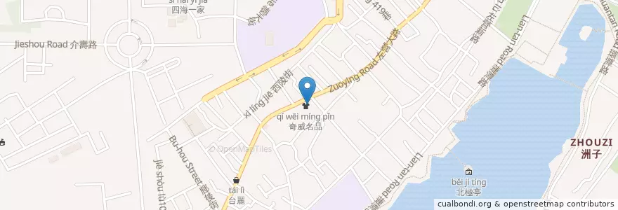 Mapa de ubicacion de 周記酥烤蔥餅店 en 타이완, 가오슝시, 쭤잉구.