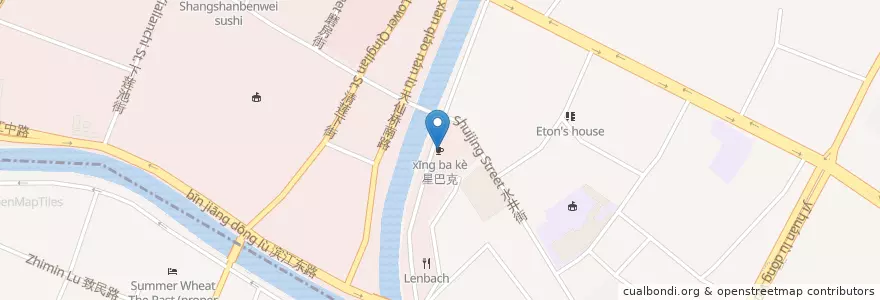 Mapa de ubicacion de 星巴克 en China, Sichuan, 成都市, 锦江区 (Jinjiang), 合江亭街道 / Hejiangting, 水井坊街道 / Shuijingfang.