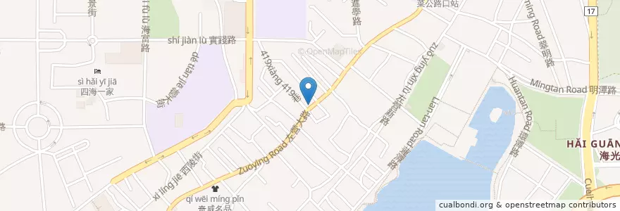 Mapa de ubicacion de 品天下薑母鴨 en Taiwan, Kaohsiung, Zuoying.