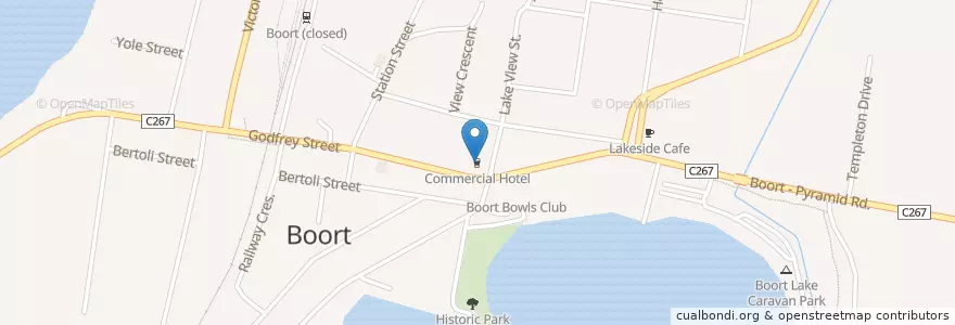 Mapa de ubicacion de Commercial Hotel en Australia, Victoria, Shire Of Loddon.