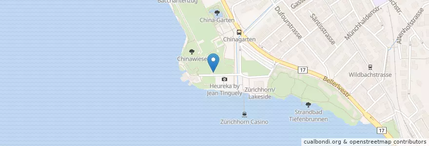 Mapa de ubicacion de Kugelbrunnen en Switzerland, Zürich, Bezirk Zürich, Zürich.