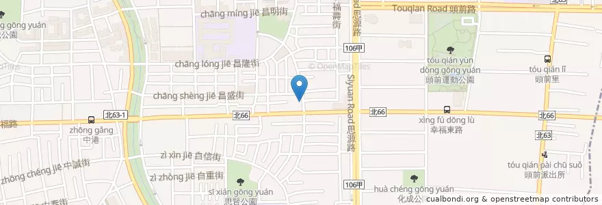 Mapa de ubicacion de 刀削麵 en Taiwan, Nuova Taipei, Distretto Di Xinzhuang.
