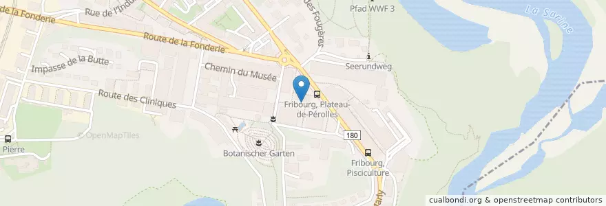 Mapa de ubicacion de Université de Fribourg Pérolles en 瑞士, Fribourg/Freiburg, District De La Sarine, Fribourg - Freiburg.