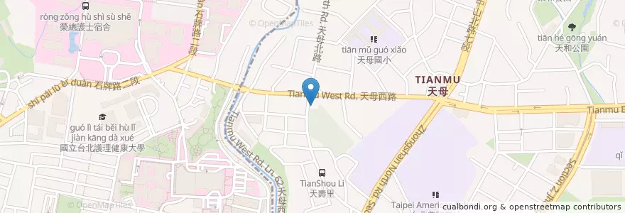 Mapa de ubicacion de 北平金廚新蔬食料理 en تایوان, 新北市, تایپه, 北投區.