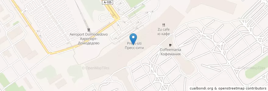 Mapa de ubicacion de Zю кафе en ロシア, 中央連邦管区, モスクワ州, Городской Округ Домодедово.