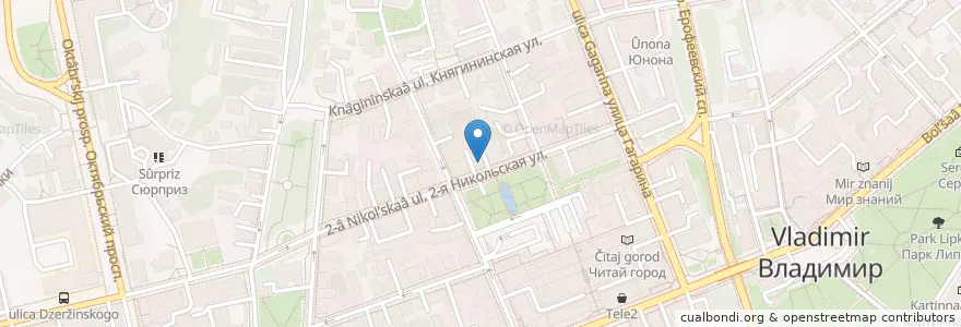 Mapa de ubicacion de Кафе-Мини en Rússia, Distrito Federal Central, Владимирская Область, Городской Округ Владимир.