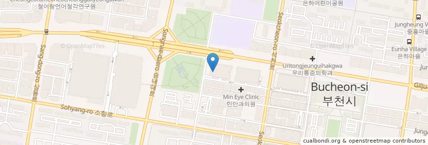 Mapa de ubicacion de 마루가메 제면 en 韩国/南韓, 京畿道, 富川市.