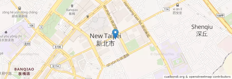 Mapa de ubicacion de 快樂屋創意蔬食 en Taiwan, New Taipei, Banqiao District.