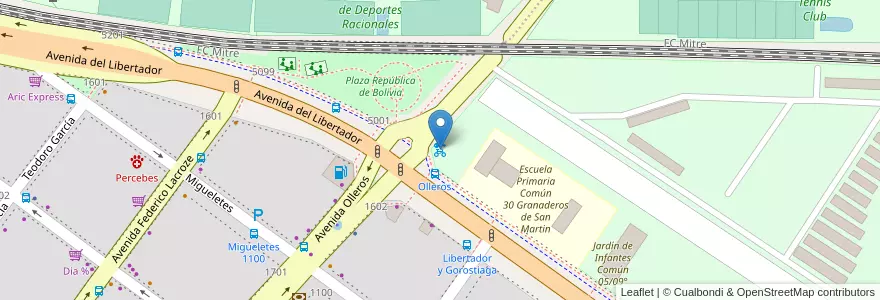 Mapa de ubicacion de 292 - Plaza Bolivia en Arjantin, Ciudad Autónoma De Buenos Aires, Buenos Aires, Comuna 14.