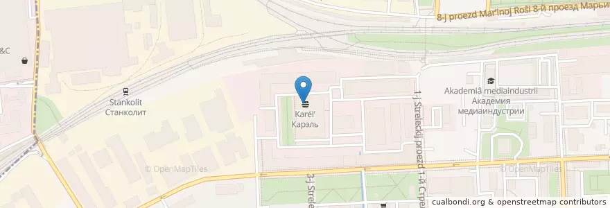 Mapa de ubicacion de Карэль en Rusland, Centraal Federaal District, Moskou, Северо-Восточный Административный Округ, Район Марьина Роща.