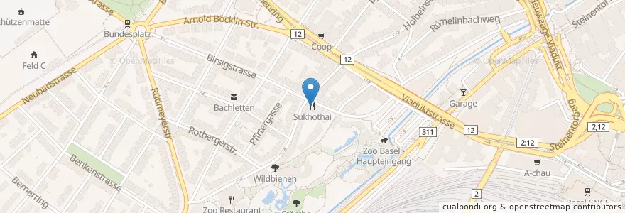 Mapa de ubicacion de Sukhothai en Svizzera, Basilea Città, Basel.