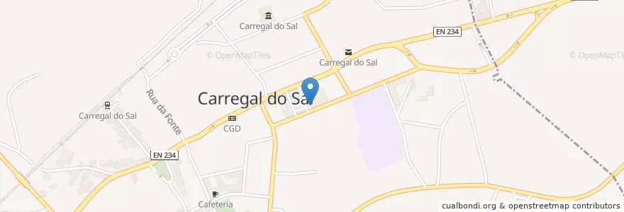 Mapa de ubicacion de Cafeteria en Португалия, Viseu, Центральный Регион, Viseu Dão-Lafões, Carregal Do Sal, Carregal Do Sal.