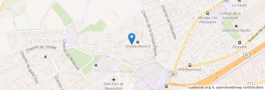 Mapa de ubicacion de Le Cricket en Svizzera, Vaud, District De Morges, Morges.