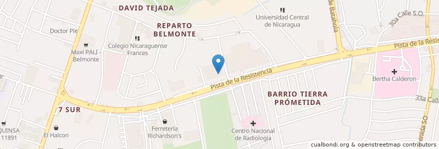 Mapa de ubicacion de BAC en 니카라과, Departamento De Managua, Managua (Municipio).