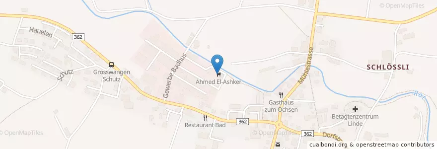 Mapa de ubicacion de Ahmed El-Ashker en Suiza, Lucerna, Grosswangen.