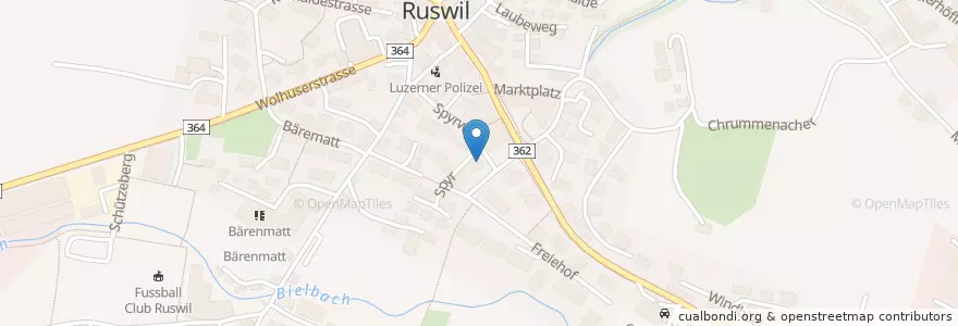 Mapa de ubicacion de Andreas Graf en Schweiz/Suisse/Svizzera/Svizra, Luzern, Ruswil.